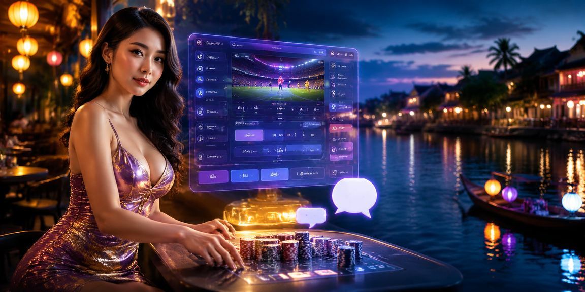 Người chơi sử dụng ứng dụng casino tại quán cà phê Hội An