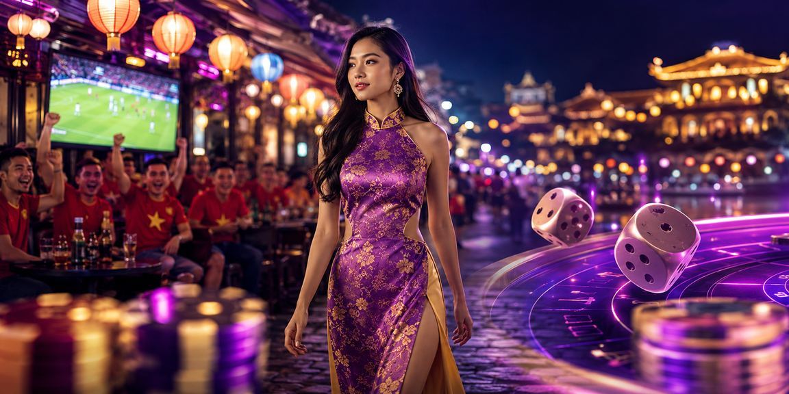 Trò chơi tài xỉu truyền thống tại chợ đêm Huế với ánh đèn lung linh